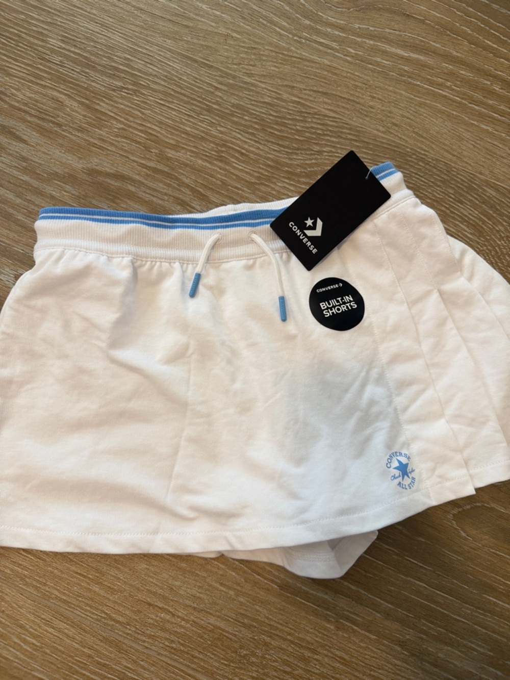 Converse White Skort with Light Blue Trim